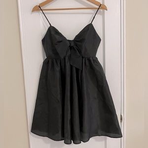 Black Mini Dress with Bow Tie